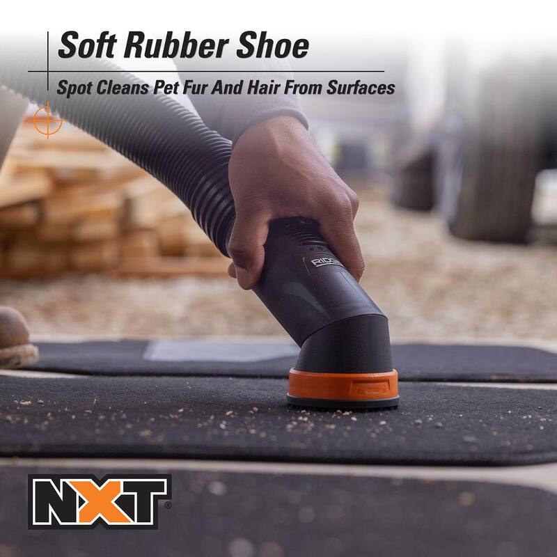 RIDGID 2-1/2 in. NXT Max Rotating Dusting Brush Shoe Kit with Rubber, Soft, Inner Bristles for RIDGID NXT Wet Dry Vacuums - SK0100