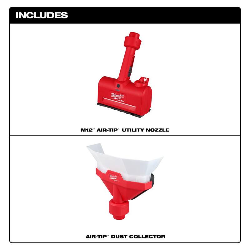 Milwaukee AIR-TIP 1-1/4 in. to 2-1/2 in. Dust Collector and M12 AIR-TIP Wet/Dry Shop Vacuum Utility Nozzle Attachments - 49-90-2022-0980-20