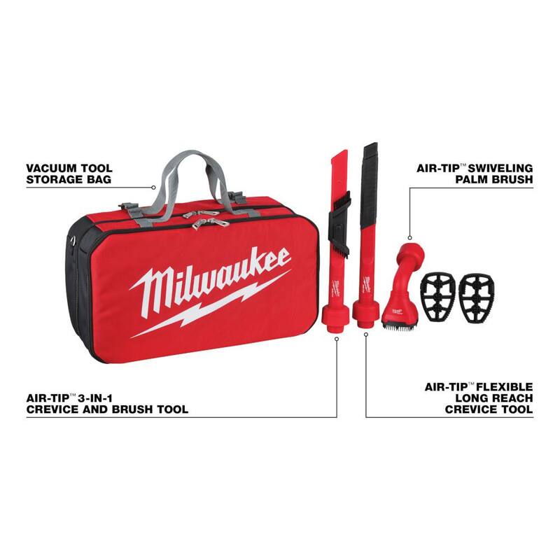 Milwaukee M18 FUEL 6 Gal. Cordless Wet/Dry Shop Vacuum W/AIR-TIP 1-1/4 in. - 2-1/2 in. Crevice and Utility Nozzle Automotive Kit - 0910-20-49-90-2019A