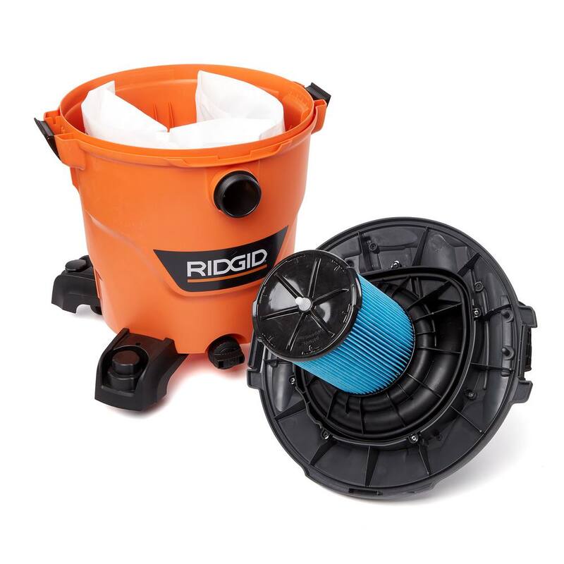 RIDGID Fine Dust Pleated Paper Wet Dry Vacuum Shop Vac Filter Replacement for Most 5-16 Gallon RIDGID Shop Vacs (8-Pack) - VF5200B