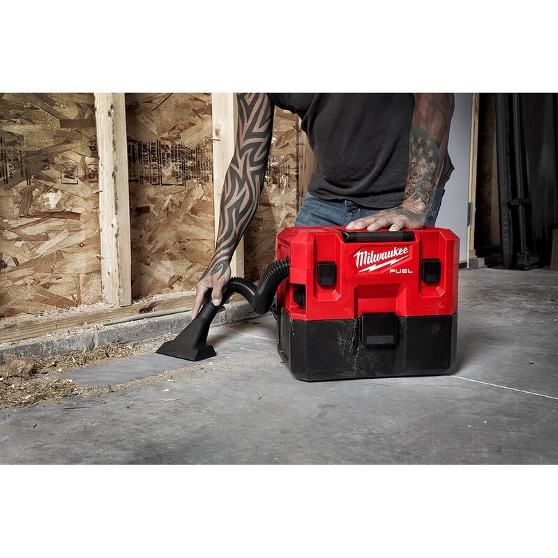 Milwaukee M12 FUEL 12-Volt Lithium-Ion Cordless 1.6 Gal. Wet/Dry Shop Vacuum with 3 Pk Fleece Dust Bags - 0960-20-49-90-2016