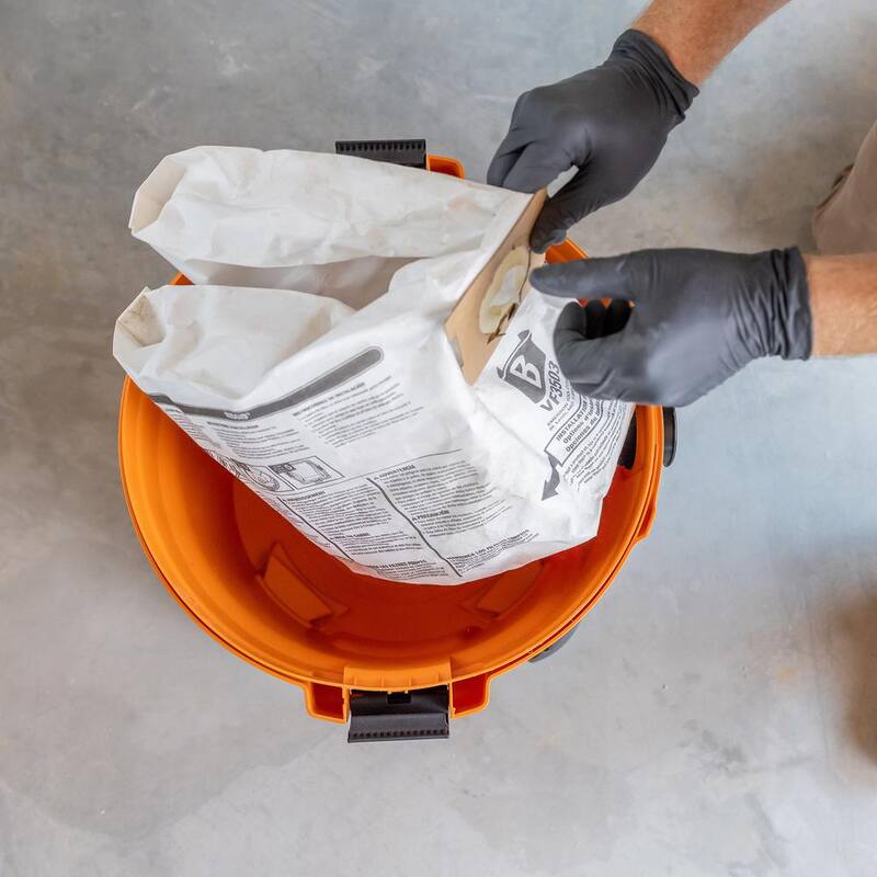 RIDGID High-Eff. Wet Dry Vacuum Dry Pick-up Only Dust Bags for Select 5-10 Gallon RIDGID Vacs, except HD0600, Size B (12-Pack) - VF3503B