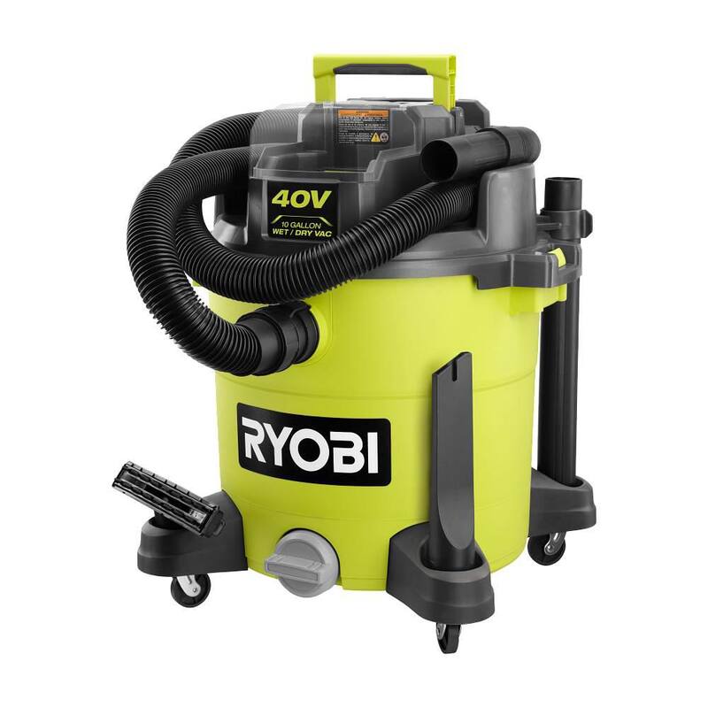 RYOBI 40V 10 Gal. Cordless Wet/Dry Vacuum (Tool Only) with HEPA Replacement Filter - RY40WD01B-A32RF07