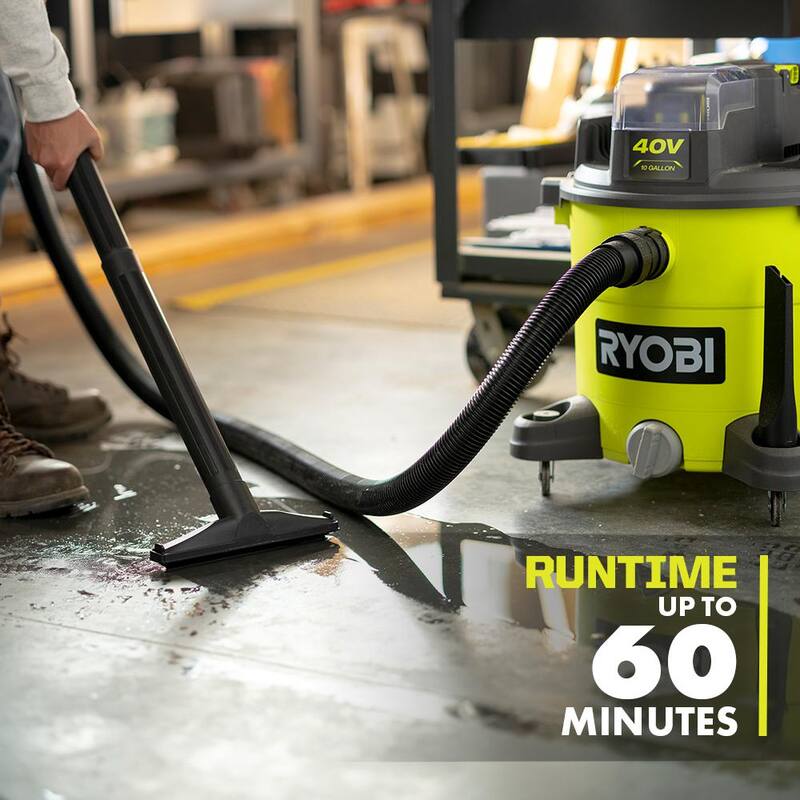 RYOBI 40V 10 Gal. Cordless Wet/Dry Vacuum (Tool Only) with HEPA Replacement Filter - RY40WD01B-A32RF07