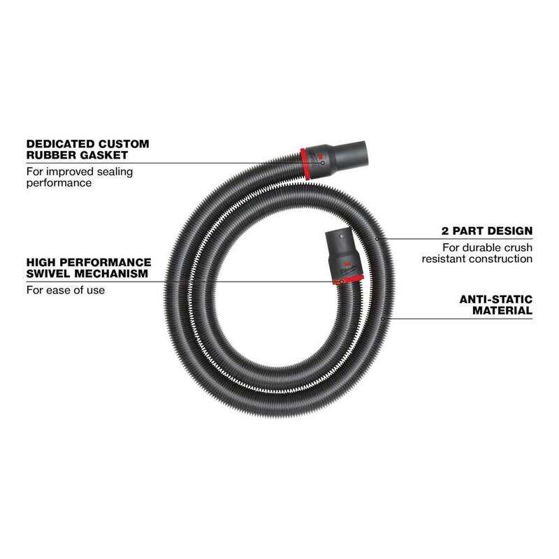 Milwaukee 2-1/2 in. 9 ft. Flexible Hose for Wet/Dry Shop Vacuums (1-Piece) - 49-90-2006
