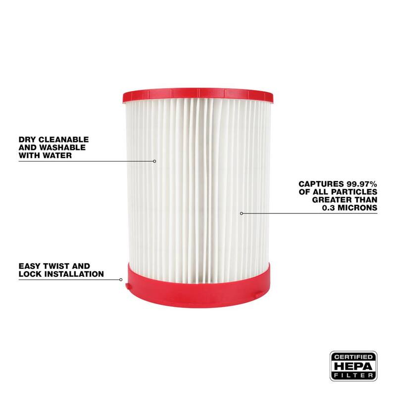 Milwaukee M18 FUEL 12 Gal. Cordless Dual-Battery Wet/Dry Shop Vac Kit with HE Filter, HEPA Filter and (5-Pack) Fleece Dust Bags - 0930-22HD-49-90-1977-49-90-1999