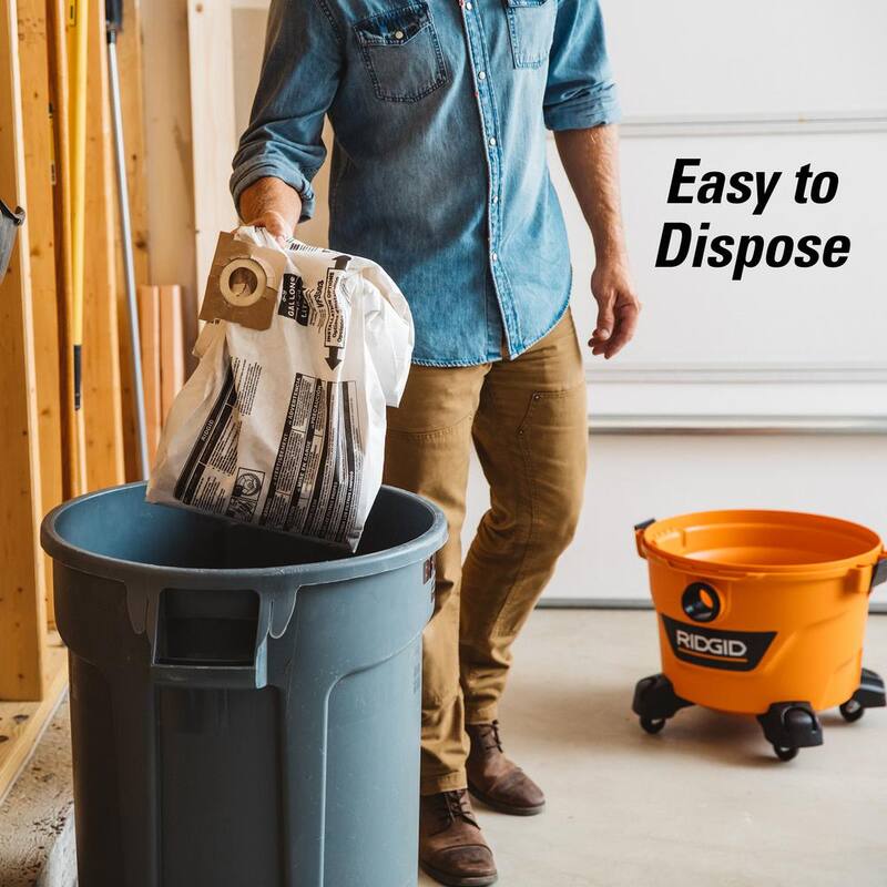RIDGID 9 Gallon 4.25 Peak HP NXT Shop Vac Wet Dry Vacuum with General Debris Filter, Wet Filter, Dust Bags and Accessories - HD0900B