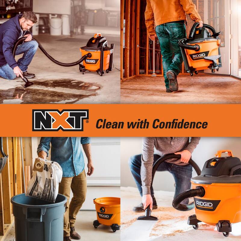 RIDGID 9 Gallon 4.25 Peak HP NXT Shop Vac Wet Dry Vacuum with General Debris Filter, Wet Filter, Dust Bags and Accessories - HD0900B