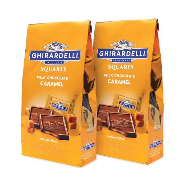 Cuadrados de Chocolate con Leche y Chocolate con Caramelo Ghirardelli, Paquetes de 902 oz, PK2, 2PK - 62242