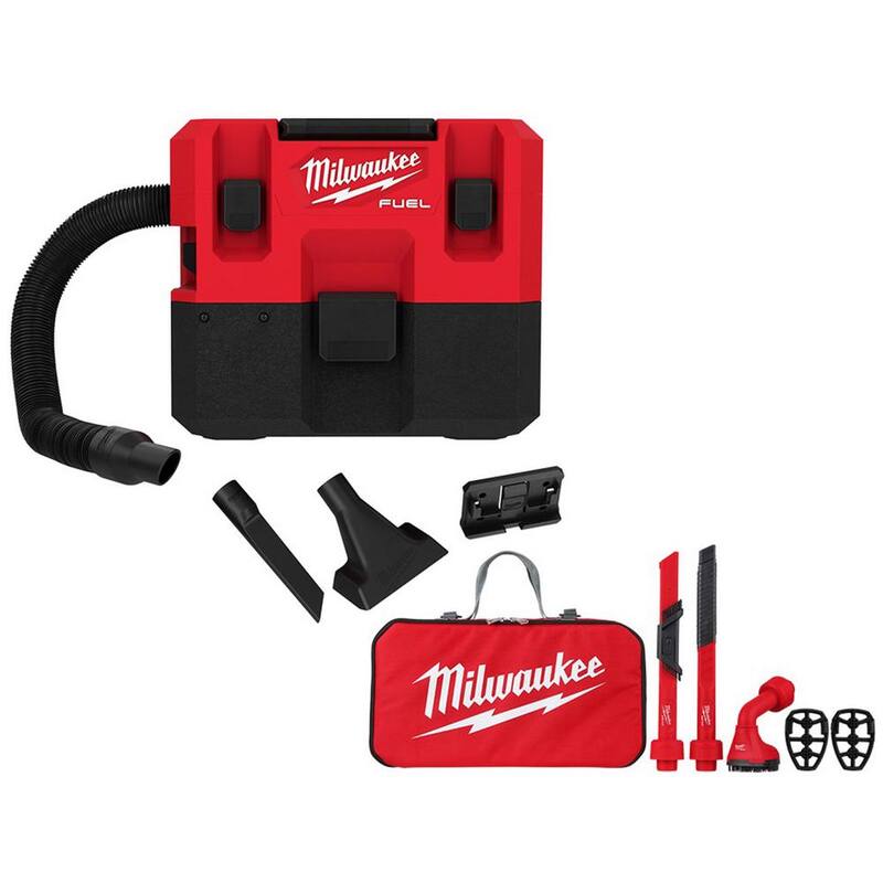 Milwaukee M12 FUEL Cordless 1.6 Gal. Wet/Dry Vacuum with AIR-TIP 1-1/4 in. - 2-1/2 in. (4-Piece) Automotive Kit - 0960-20-49-90-2019A