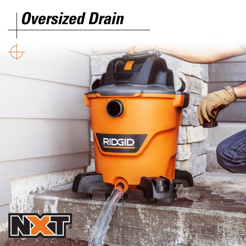 RIDGID 12 Gallon 5.0 Peak HP NXT Shop Vac Wet Dry Vacuum with Filter, Locking Hose, Accessories and Wet Application Filter - HD1200C