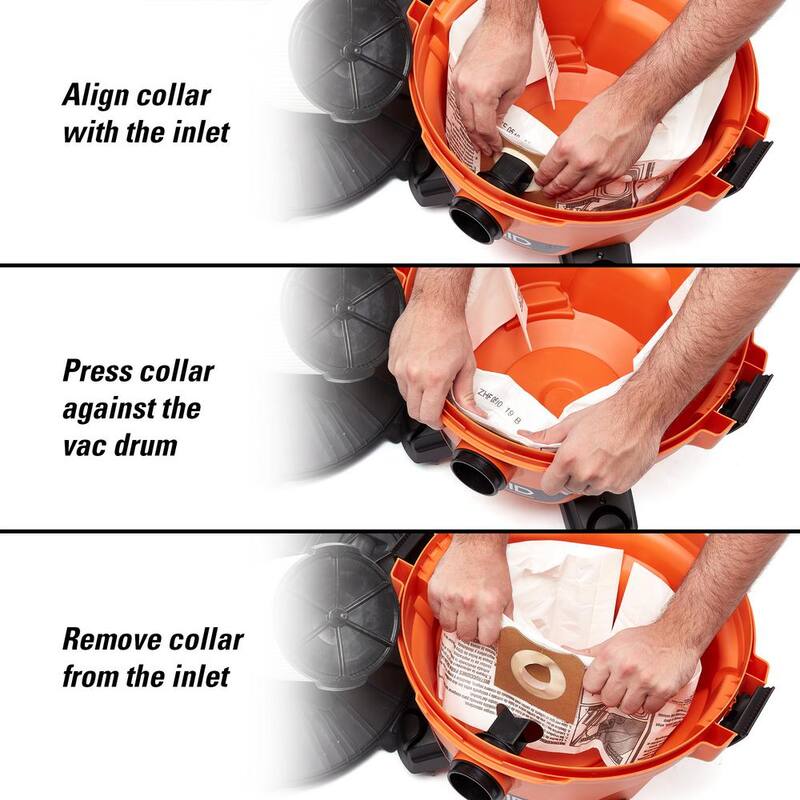 RIDGID High-Eff. Wet Dry Vacuum Dry Pick-up Only Dust Bags for 3-4.5 Gallon and HD0600 RIDGID Shop Vacs, Size C (24-Pack) - VF3501C
