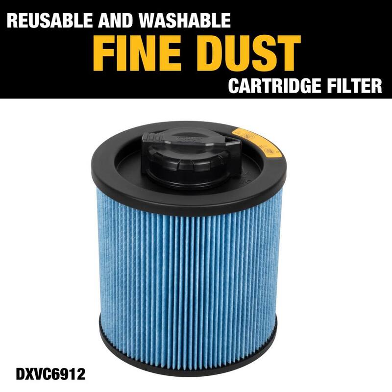 DEWALT 6 Gal. to 16 Gal. Cartridge Filter for High Efficiency Wet/Dry Vacuum - DXVC6912
