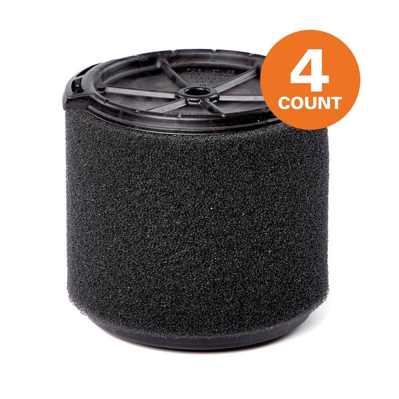 RIDGID Wet Debris Application, Foam Wet Dry Vacuum Shop Vac Filter for Most 3-4.5 Gallon RIDGID Shop Vacs (4-Pack) - VF3700A