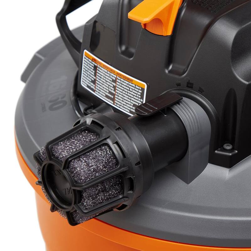 RIDGID 16 Gallon 5.0 Peak HP NXT Shop Vac Wet Dry Vacuum with General Debris Filter, Locking Hose, Diffuser and 5 Accessories - HD1640B