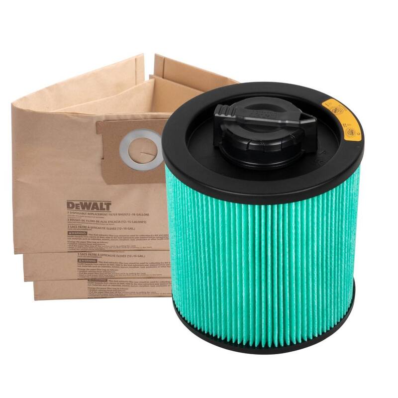 DEWALT 3-Pack Disposable Bag and HEPA Cartridge Filter Combo Pack for 12-16 Gallon Wet/Dry Vacuums - 6914-4102