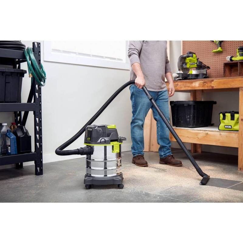 RYOBI ONE+ 18V Cordless 4.75 Gal. Wet/Dry Vacuum Kit with 4.0 Ah Battery, Charger, and Accessory Kit - PWV201KN-A32SS02N