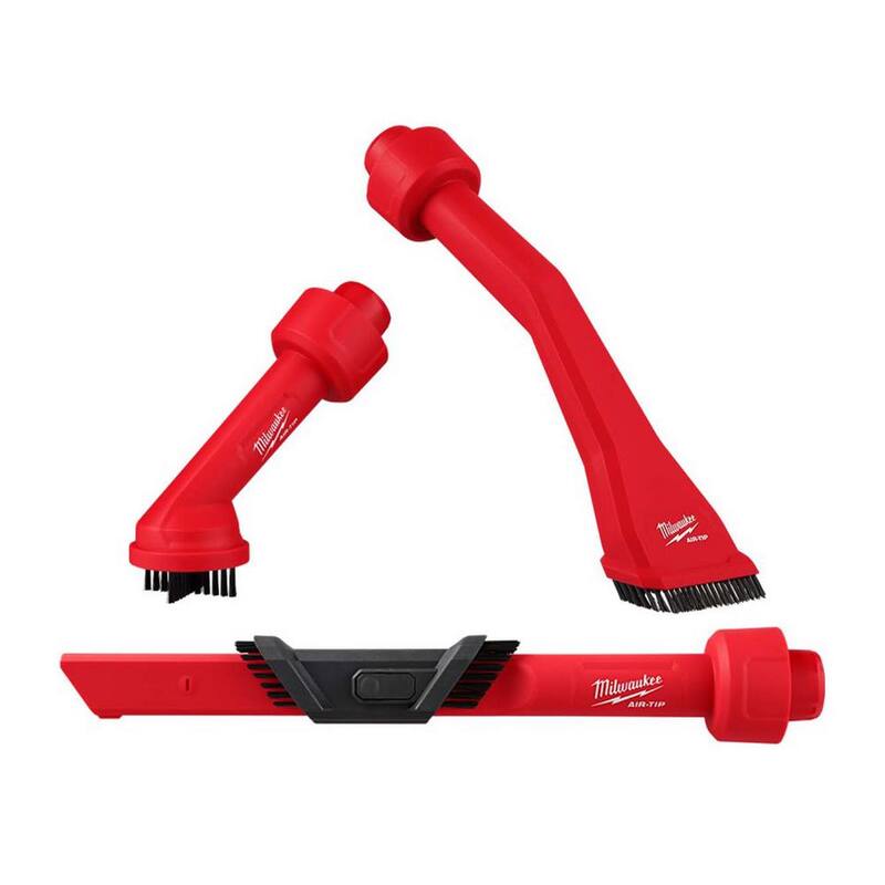 Milwaukee AIR-TIP 1-1/4 in. - 2-1/2 in. Cross Brush Tool, 3-IN-1 Crevice and Brush Tool, and Claw Utility Nozzle w/Brushes - 49-90-2035-49-90-2023-49-90-2040
