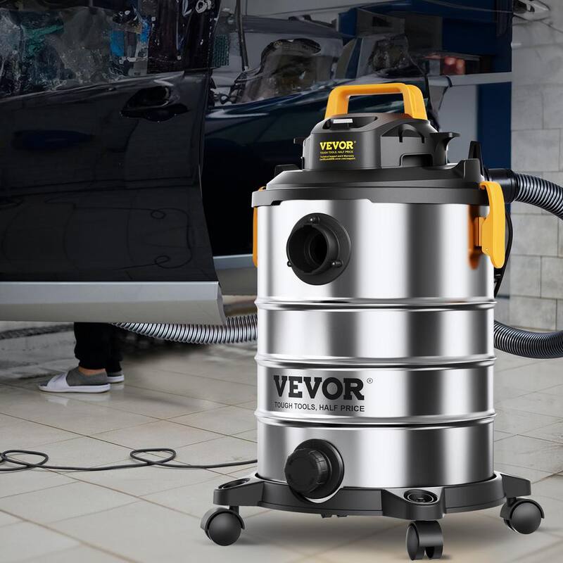 VEVOR Stainless Steel Wet Dry Shop Vacuum, 8 Gall. 6 Peak HP Wet/Dry Vac, Powerful Suction with Blower Function w/Attachment - SYGSZKXCQ30L2G7A8V1-0830