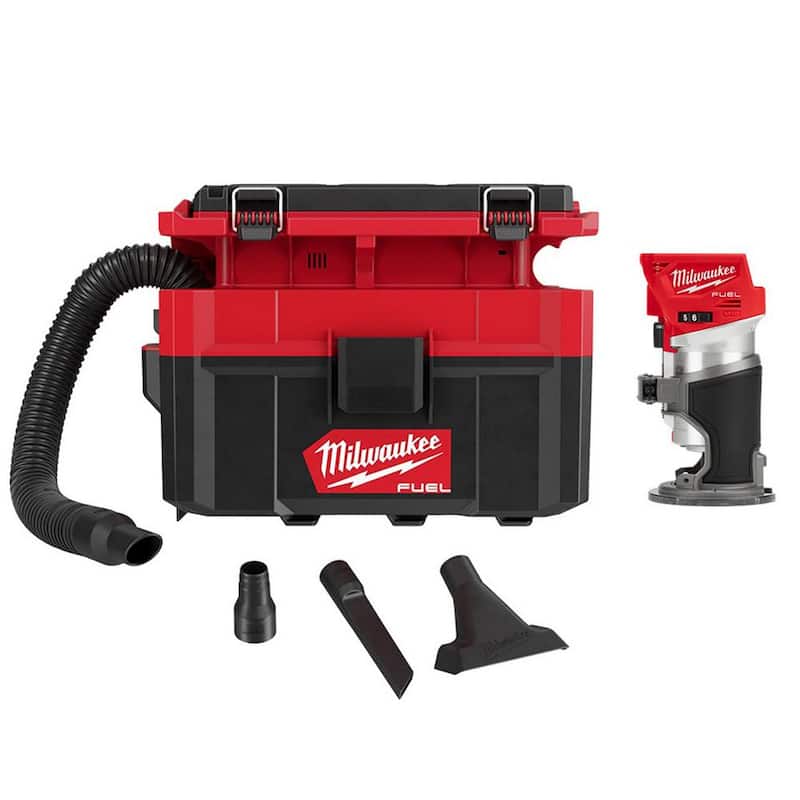 Milwaukee M18 FUEL PACKOUT 18-Volt Lithium-Ion Cordless 2.5 Gal. Wet/Dry Vacuum W/ Compact Router - 0970-20​-2723-20