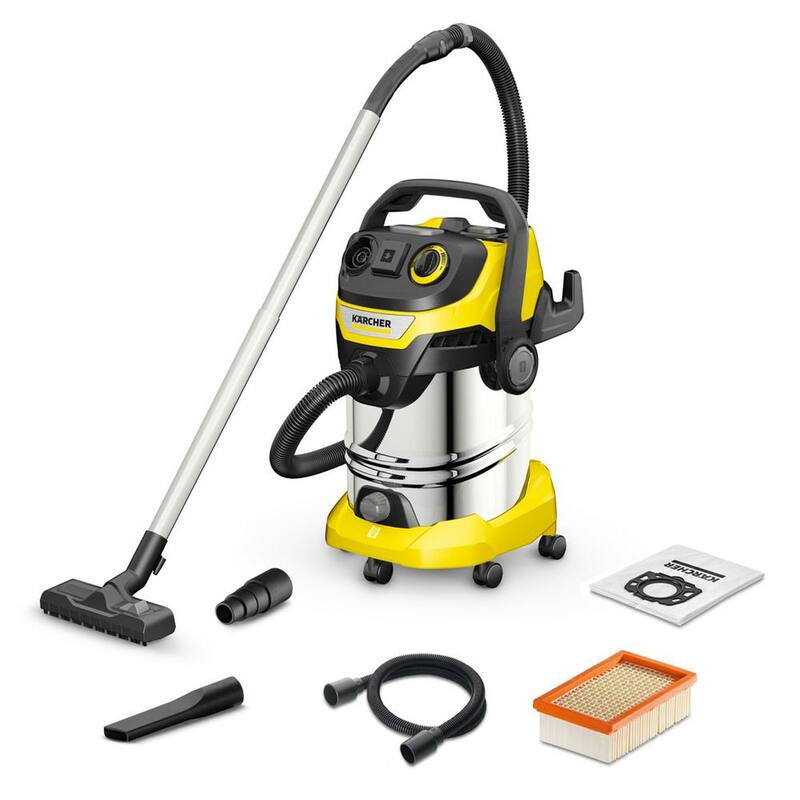 Karcher WD 6 P S Multi-Purpose 8 Gal. Wet-Dry Vacuum Cleaner with Attachments, Blower Feature and Space-Saving Design 1800-Watt - 1.628-375.0