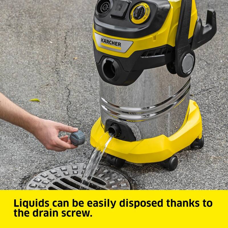 Karcher WD 6 P S Multi-Purpose 8 Gal. Wet-Dry Vacuum Cleaner with Attachments, Blower Feature and Space-Saving Design 1800-Watt - 1.628-375.0
