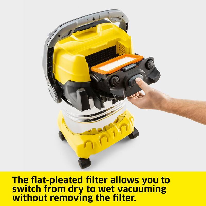 Karcher WD 6 P S Multi-Purpose 8 Gal. Wet-Dry Vacuum Cleaner with Attachments, Blower Feature and Space-Saving Design 1800-Watt - 1.628-375.0