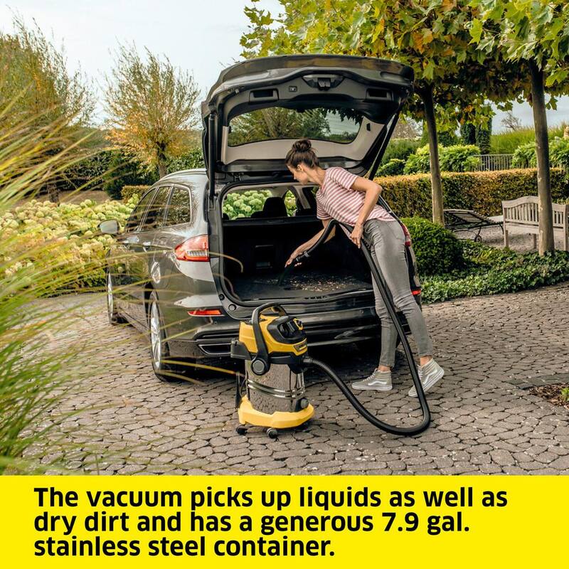 Karcher WD 6 P S Multi-Purpose 8 Gal. Wet-Dry Vacuum Cleaner with Attachments, Blower Feature and Space-Saving Design 1800-Watt - 1.628-375.0
