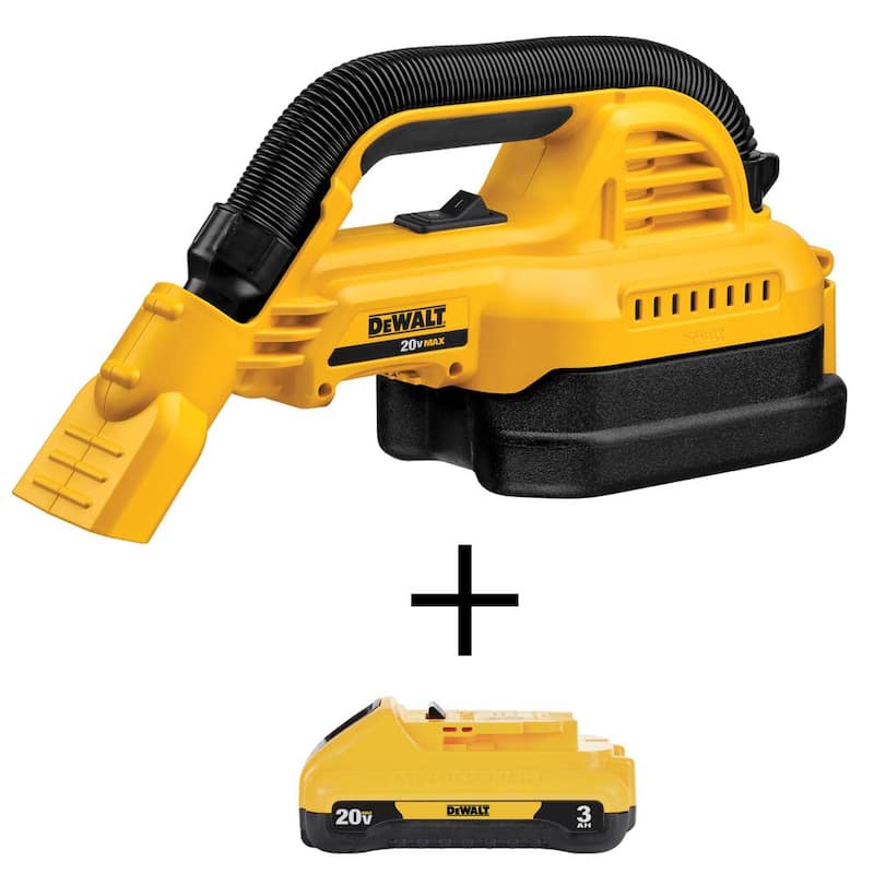 DEWALT 20V MAX Cordless 1/2 Gal. Wet/Dry Portable Vacuum and (1) 20V MAX Compact Lithium-Ion 3.0Ah Battery - DCV517BW230
