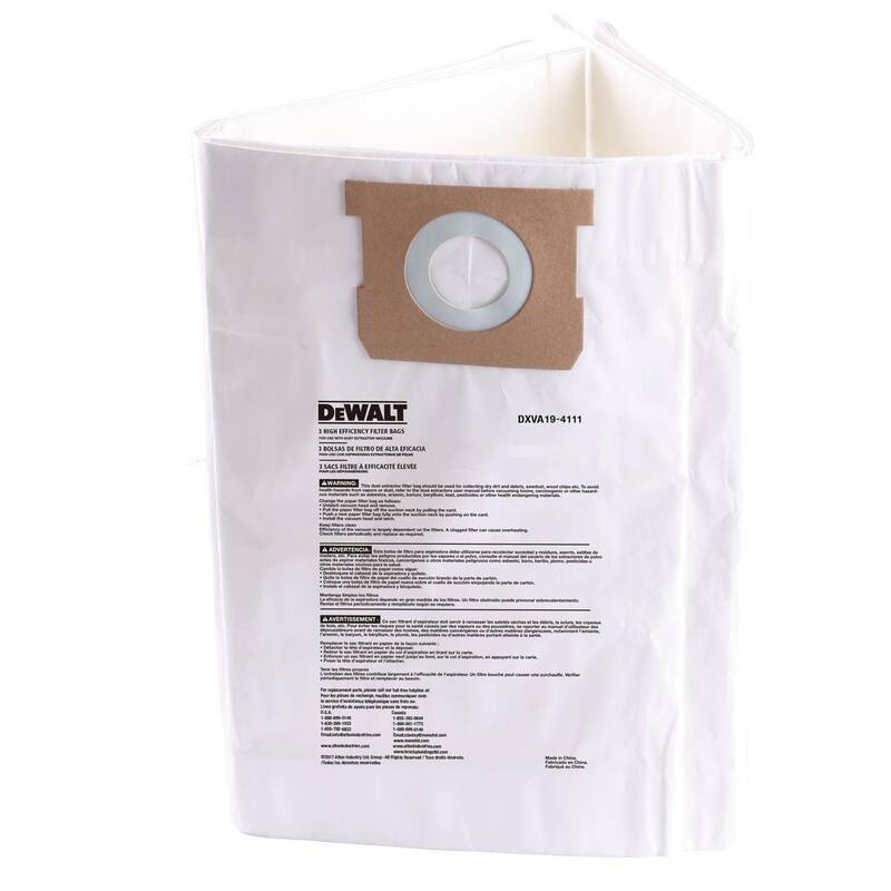 DEWALT 6 Gal. to 10 Gal. Fine Dust Bag Filter Wet/Dry Vacuum - DXVA19-4111
