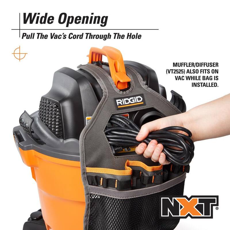 RIDGID RIDGID NXT Shop Vac Attachment Storage Bag Organizer Accessory for Select RIDGID NXT Wet Dry Vacuums - VT1000