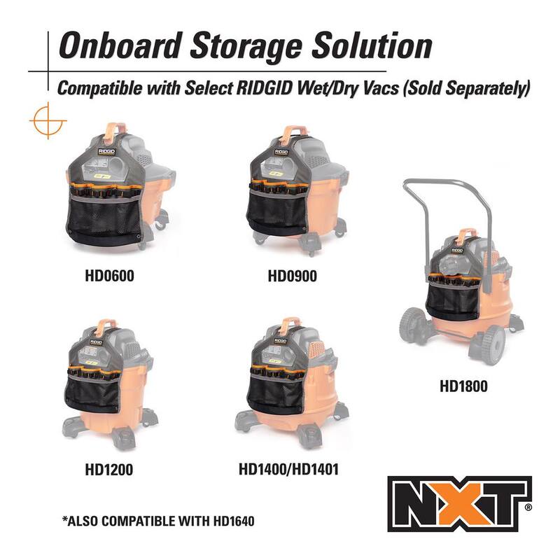 RIDGID RIDGID NXT Shop Vac Attachment Storage Bag Organizer Accessory for Select RIDGID NXT Wet Dry Vacuums - VT1000