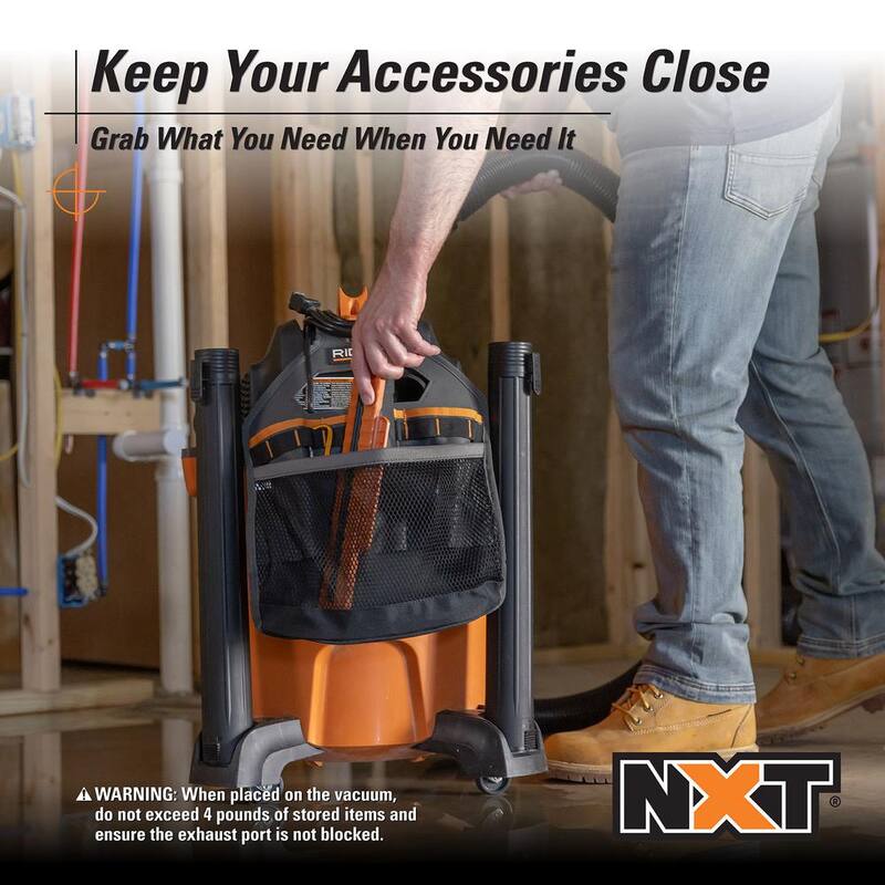 RIDGID RIDGID NXT Shop Vac Attachment Storage Bag Organizer Accessory for Select RIDGID NXT Wet Dry Vacuums - VT1000