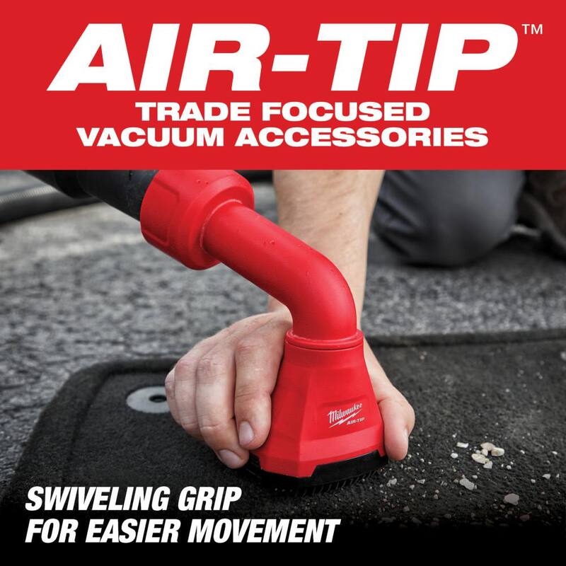 Milwaukee AIR-TIP 1-1/4 in. - 2-1/2 in. Swiveling Palm Brush Wet/Dry Shop Vacuum Attachment (1-Piece) - 49-90-2020