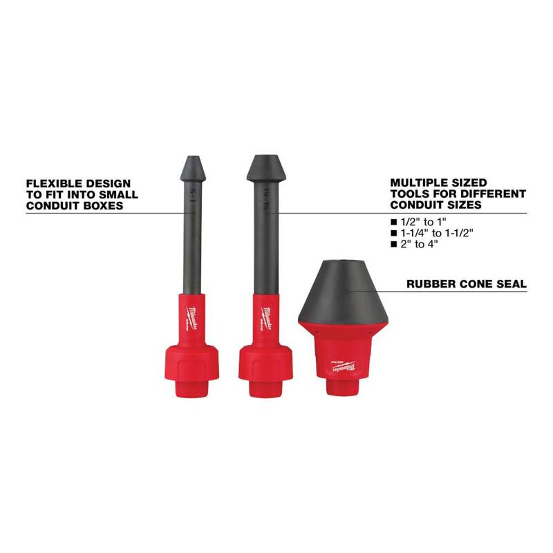 Milwaukee M18 FUEL PACKOUT Cordless 2.5 Gal. Wet/Dry Vacuum w/AIR-TIP 1-1/4 in. - 2-1/2 in. (4-Piece) Debree and Conduit Line Kit - 0970-20-49-90-2022-49-90-2024