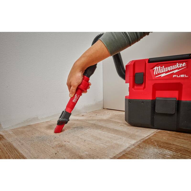 Milwaukee AIR-TIP 1-1/4 in. - 2-1/2 in. 2-IN-1 Utility Brush Power Tool Attachment for Wet/Dry Shop Vacuum (1-Piece) - 49-90-2028