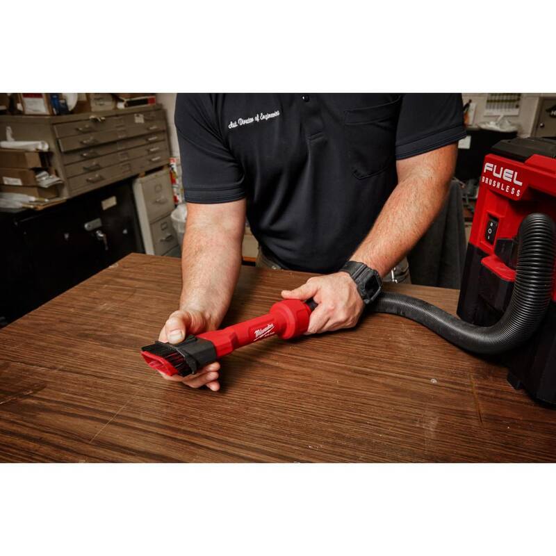 Milwaukee AIR-TIP 1-1/4 in. - 2-1/2 in. 2-IN-1 Utility Brush Power Tool Attachment for Wet/Dry Shop Vacuum (1-Piece) - 49-90-2028