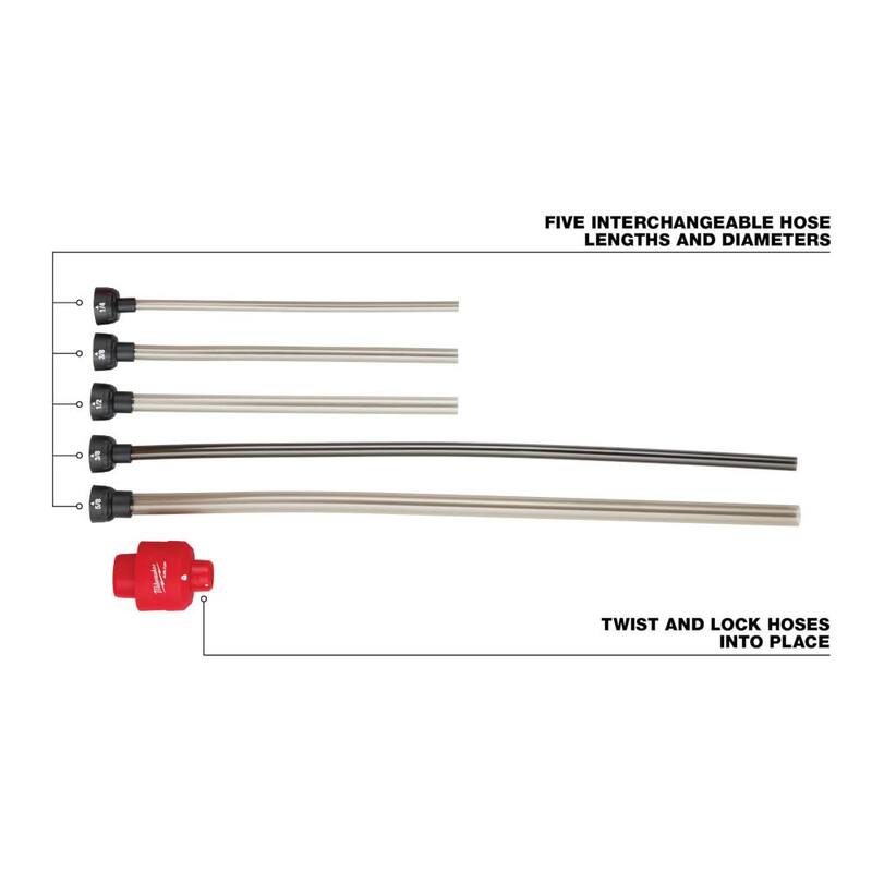 Milwaukee Air-Tip 1-1/4 in. to 2-1/2 in. Flexible Hose Set and Conduit Line Puller Attachment for Wet/Dry Shop Vacuums (8-Piece) - 49-90-2037-49-90-2024