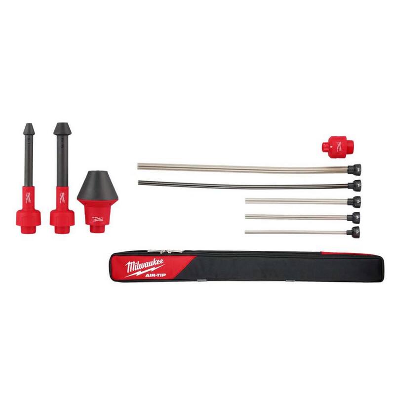 Milwaukee Air-Tip 1-1/4 in. to 2-1/2 in. Flexible Hose Set and Conduit Line Puller Attachment for Wet/Dry Shop Vacuums (8-Piece) - 49-90-2037-49-90-2024