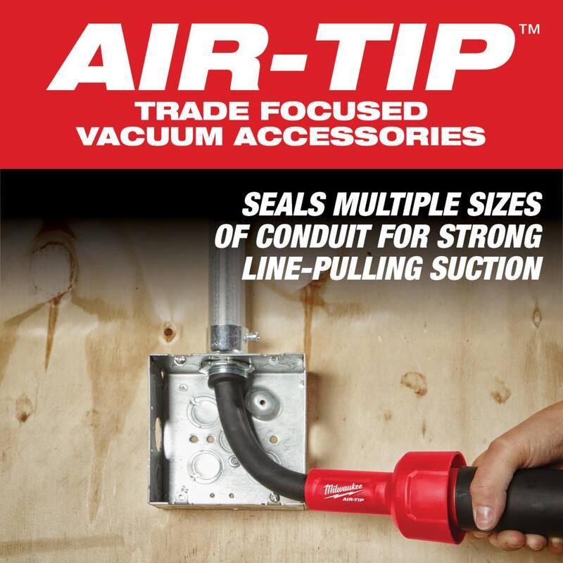 Milwaukee Air-Tip 1-1/4 in. to 2-1/2 in. Flexible Hose Set and Conduit Line Puller Attachment for Wet/Dry Shop Vacuums (8-Piece) - 49-90-2037-49-90-2024
