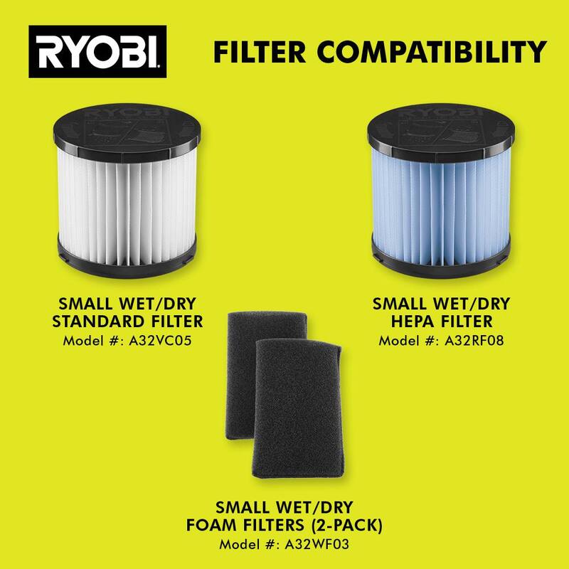 RYOBI ONE+ 18V Cordless 1 Gal. Wet/Dry Vacuum Kit with 4.0Ah Battery, Charger, and 1-1/4 in. Crevice Tool and Utility Nozzle - A323G01-PCL733K