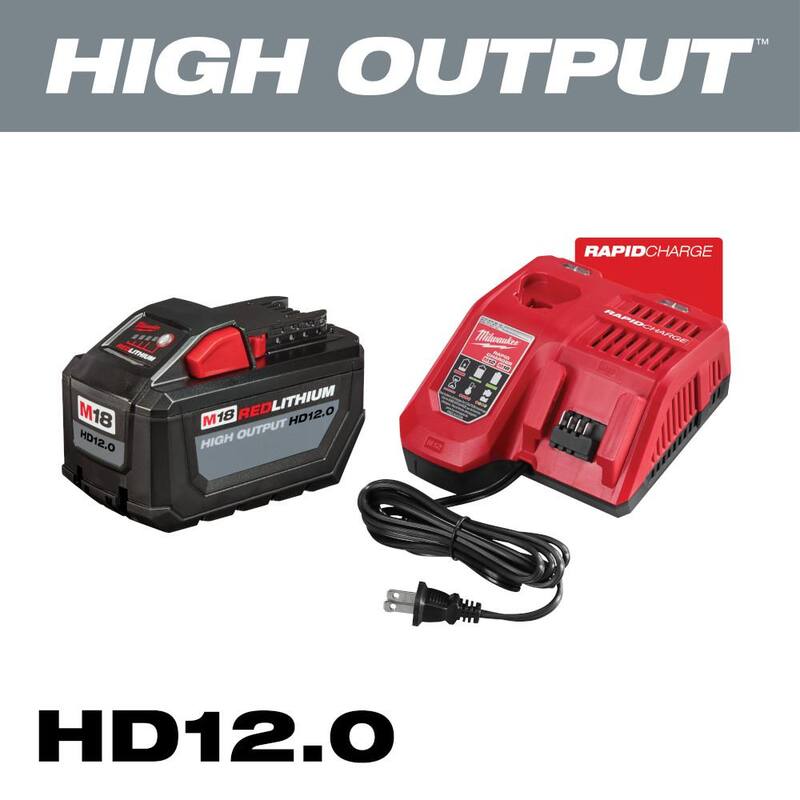 Milwaukee M18 FUEL 6 Gal. Cordless Wet/Dry Shop Vacuum W/Filter, Hose, Accessories and M18 12.0 Ah Battery and Rapid Charger Kit - 0910-20-48-59-1200