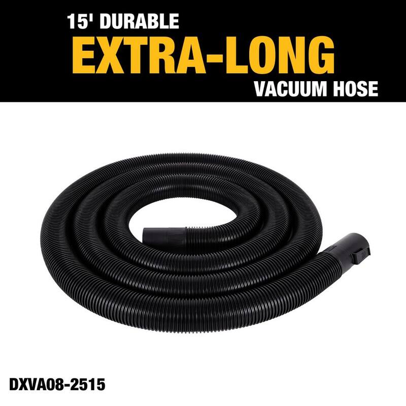 DEWALT Extra Long 15ft. Vacuum Hose for 2-1/2 in. - DXVA08-2515