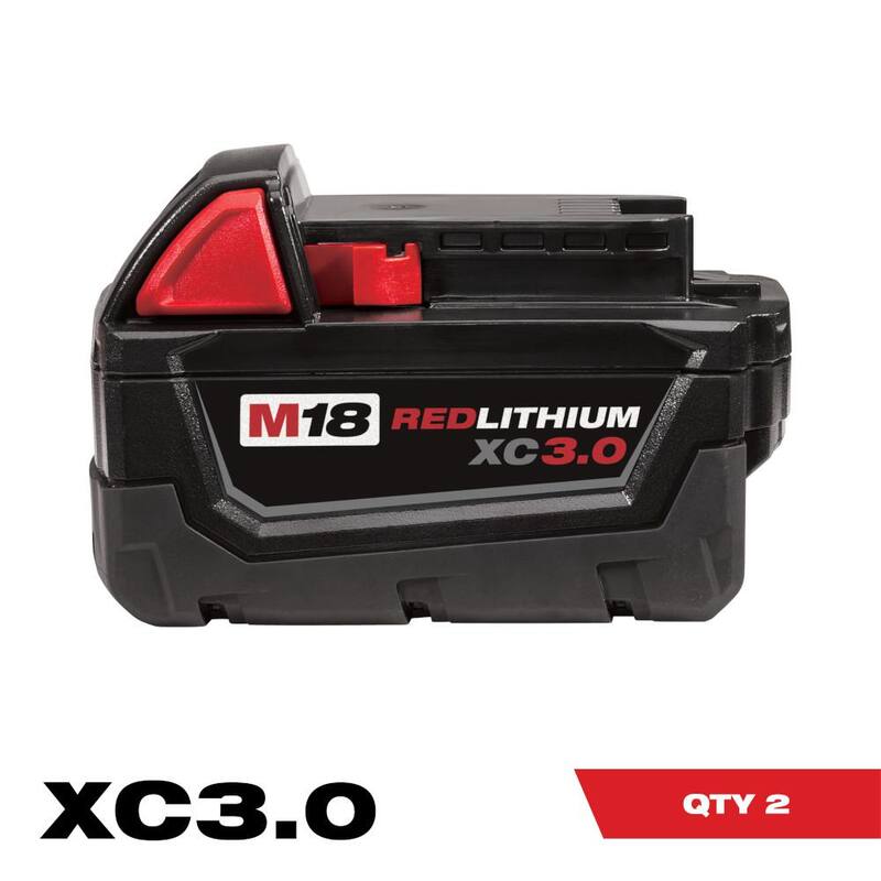 Milwaukee M18 18-Volt 2 Gal. Lithium-Ion Cordless Wet/Dry Vacuum with M18 XC Extended Capacity 3.0Ah Battery (2-Pack) - 0880-20-48-11-1822