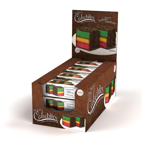 Rosquillas unidas Cakebites Pastel arcoíris italiano clásico 2 oz., PK96 - 16734