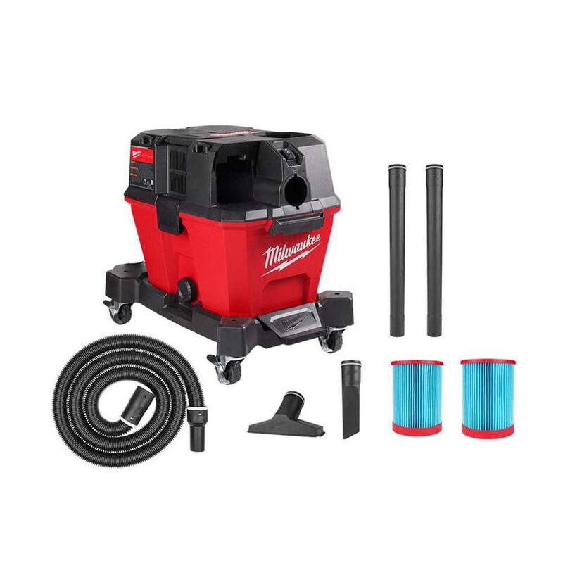Milwaukee M18 FUEL 6 Gal. Cordless Wet/Dry Shop Vac W/Filter, Hose and Extra High Efficiency Filter - 0910-20-49-90-1978