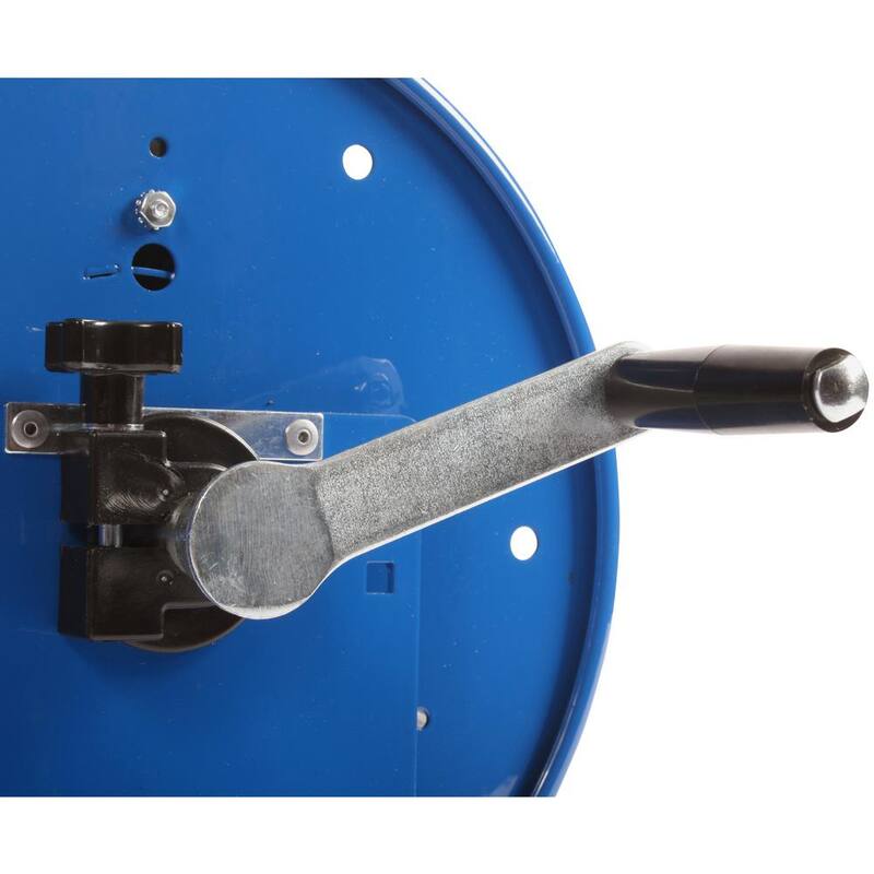 Cen-Tec Stainless Steel Hose Reel and Mounted 30 Ft. Dust Collection Hose with Multi-Brand Power Tool Adapters for Wet/Dry Vacs - 96139