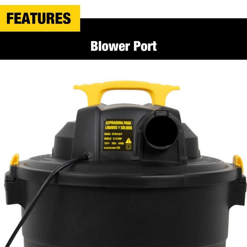 Stanley 12 Gal. 6HP Pro Poly Series Wet and Dry Vacuum Cleaner - SL18199PT