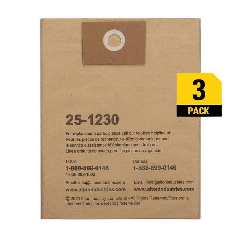 Stanley 5 Gal. Disposable Filter Bag for Wet/Dry Vacuum (3-Pack) - 25-1230