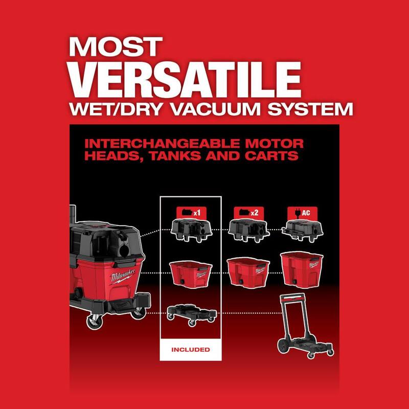 Milwaukee M18 FUEL 6 Gal. Cordless Wet/Dry Shop Vacuum with Filter Hose and Accessories w/M18 High Output 6.0Ah Battery (2-Pack) - 0910-20-48-11-1862